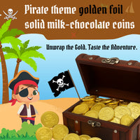 Pirate Theme Gold Foil Milk Chocolate Coins