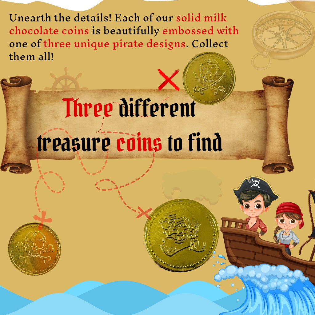 Pirate Theme Gold Foil Milk Chocolate Coins