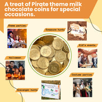 Pirate Theme Gold Foil Milk Chocolate Coins