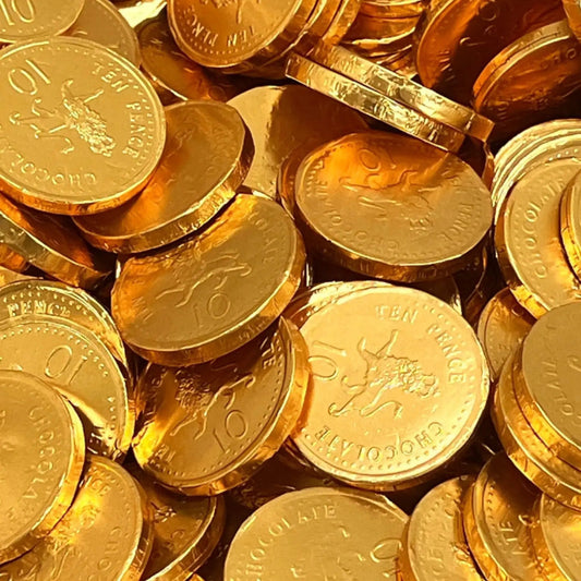 Gold Foiled Large Milk Chocolate Coins