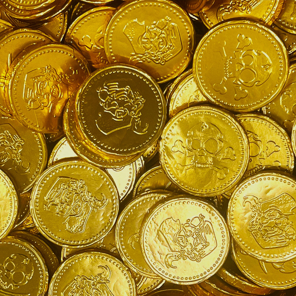 Pirate Theme Gold Foil Milk Chocolate Coins