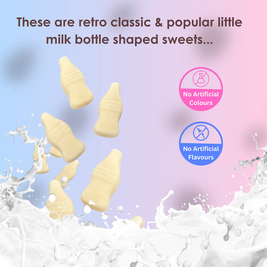 Milk Bottles (Non Dusted) : Classic Retro Sweets