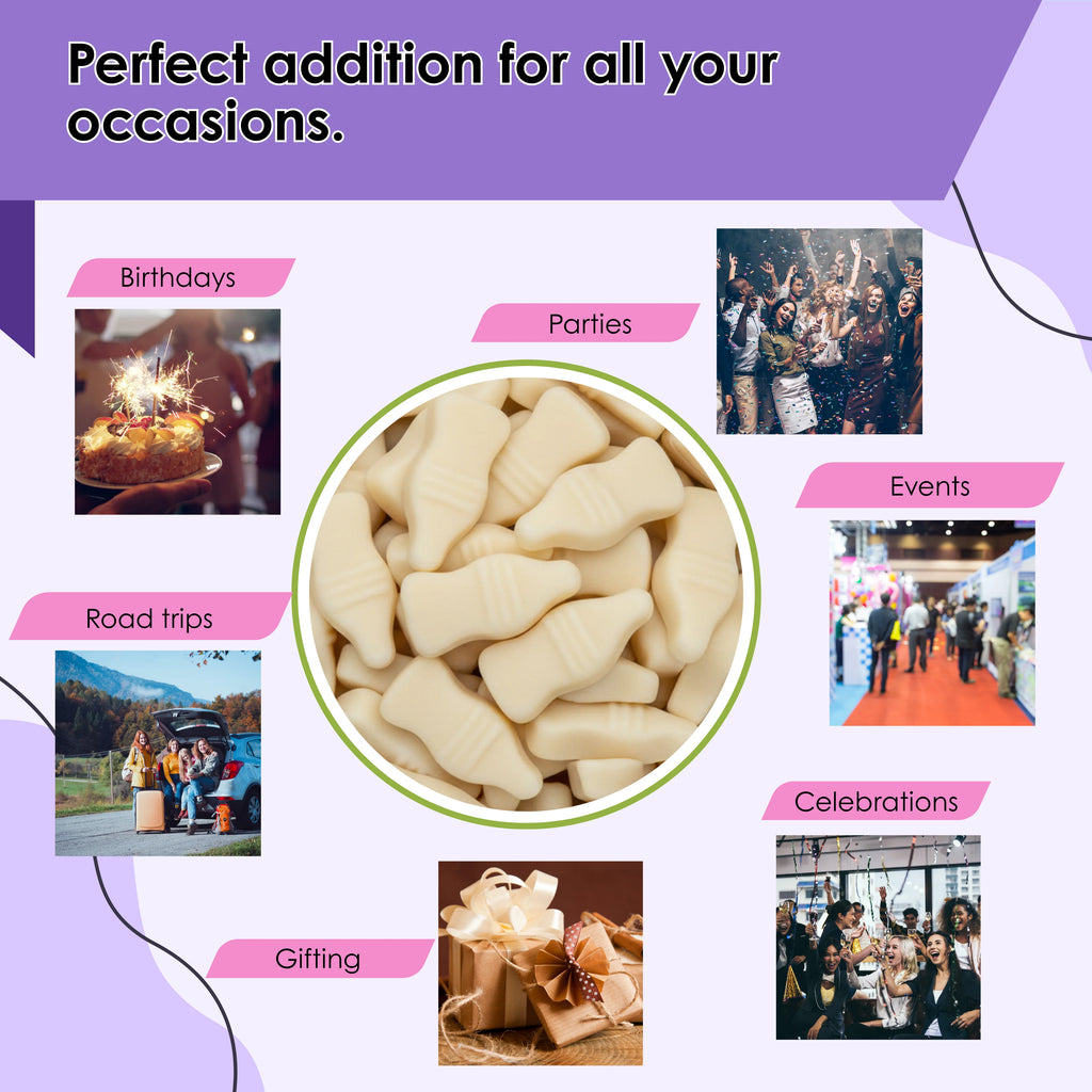 Milk Bottles (Non Dusted) : Classic Retro Sweets