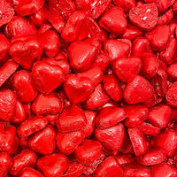 Red Foiled Milk Chocolate Hearts Filled with Caramel Flavour Crème