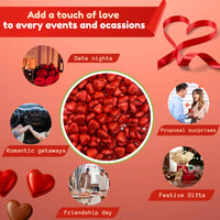 Red Foiled Milk Chocolate Hearts Filled with Caramel Flavour Crème