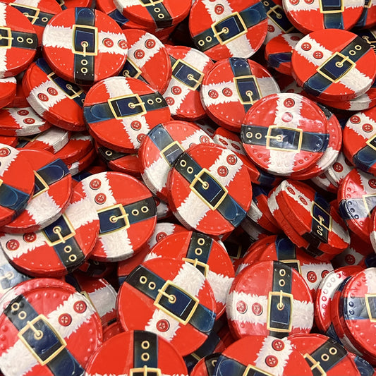 Santa Belt Theme Foiled Solid Milk Chocolate Coins