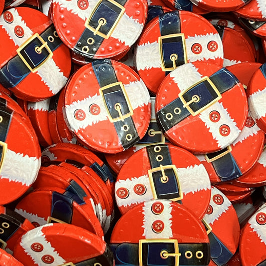 Santa Belt Theme Foiled Solid Milk Chocolate Coins