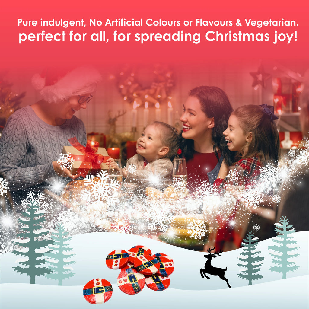 Santa Belt Theme Foiled Solid Milk Chocolate Coins